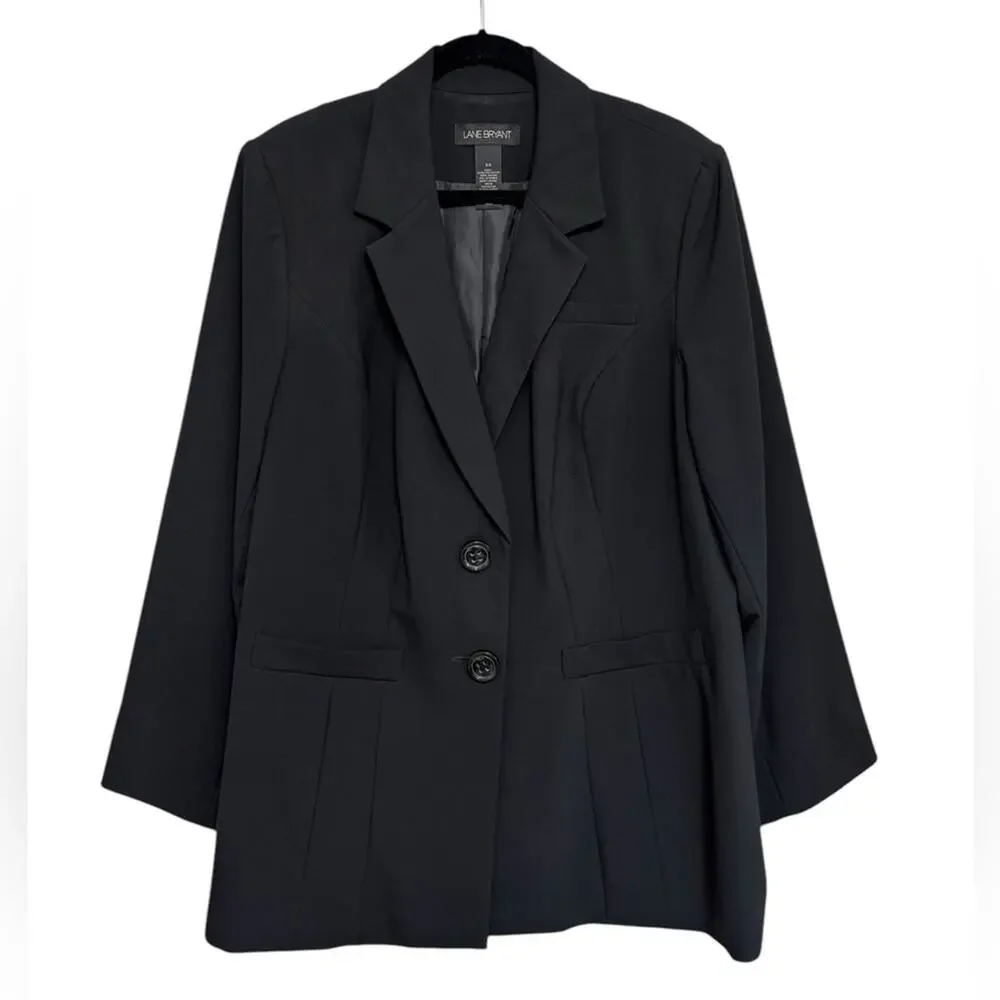 Lane Bryant Single Breasted Blazer in Black - Size 22